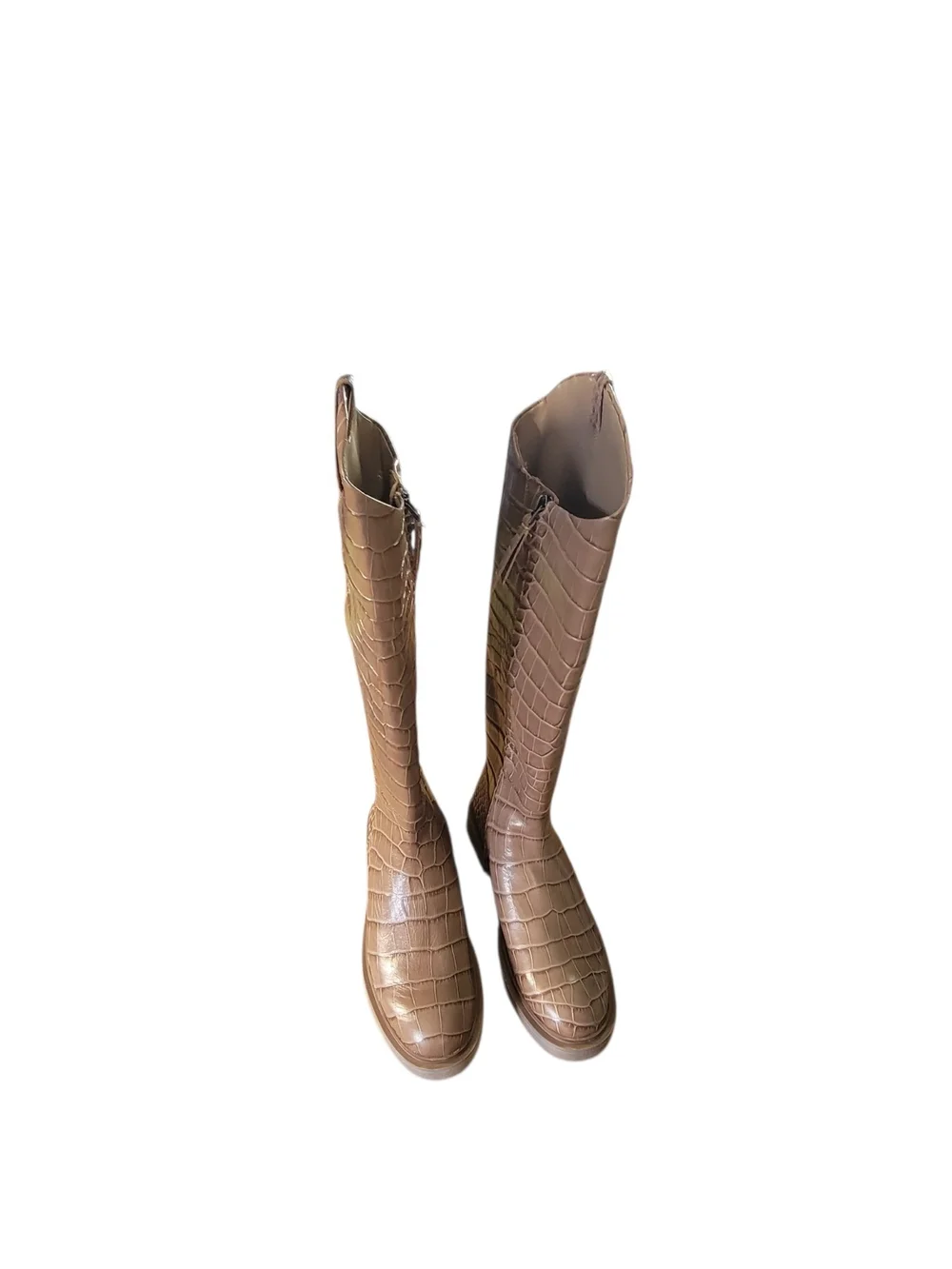 Sam Edelman Fable Croc-Embossed Knee-High Boots - Brown